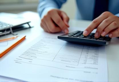 Payroll specialist calculating remuneration